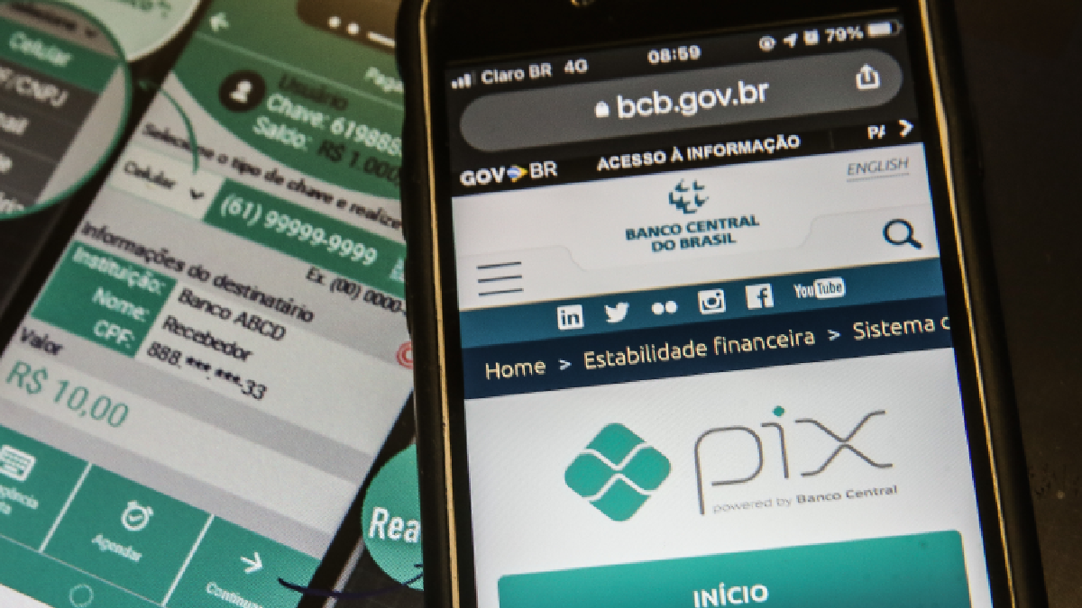Aplicativo do Pix aberto no celular. Foto: Marcello Casal Jr/Agência Brasil/Arquivo