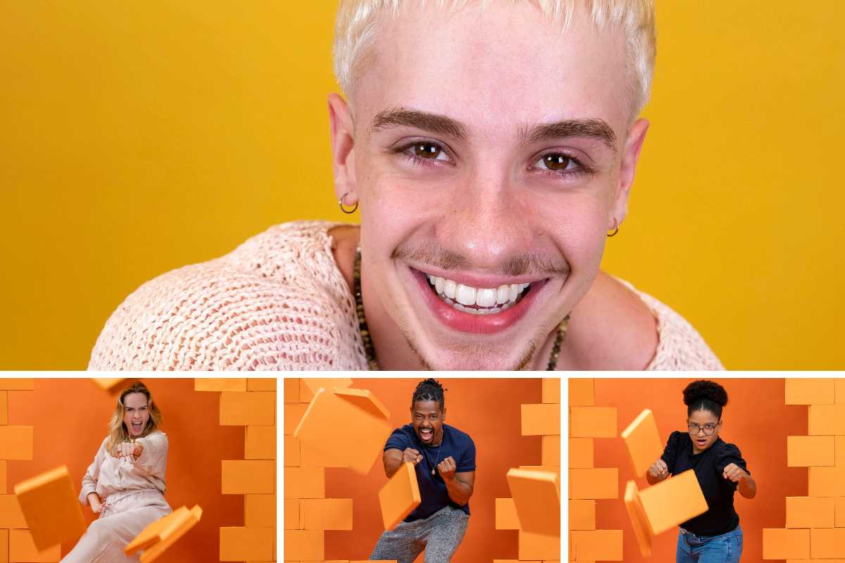 fotomontagem de juliano floss, ana paula renault, leandro boneco e milena no bbb 26