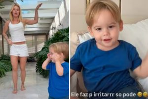 Virginia e o filho caçula, José Leonardo