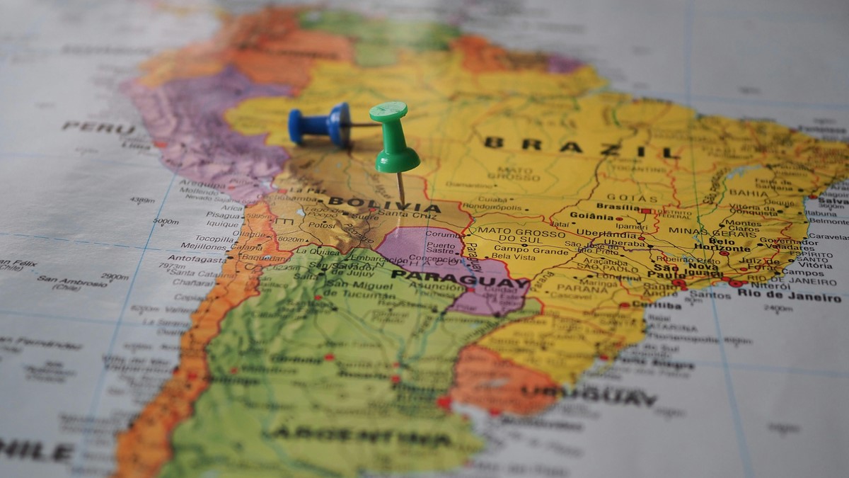 Mapa da América do Sul. Foto: Pexels