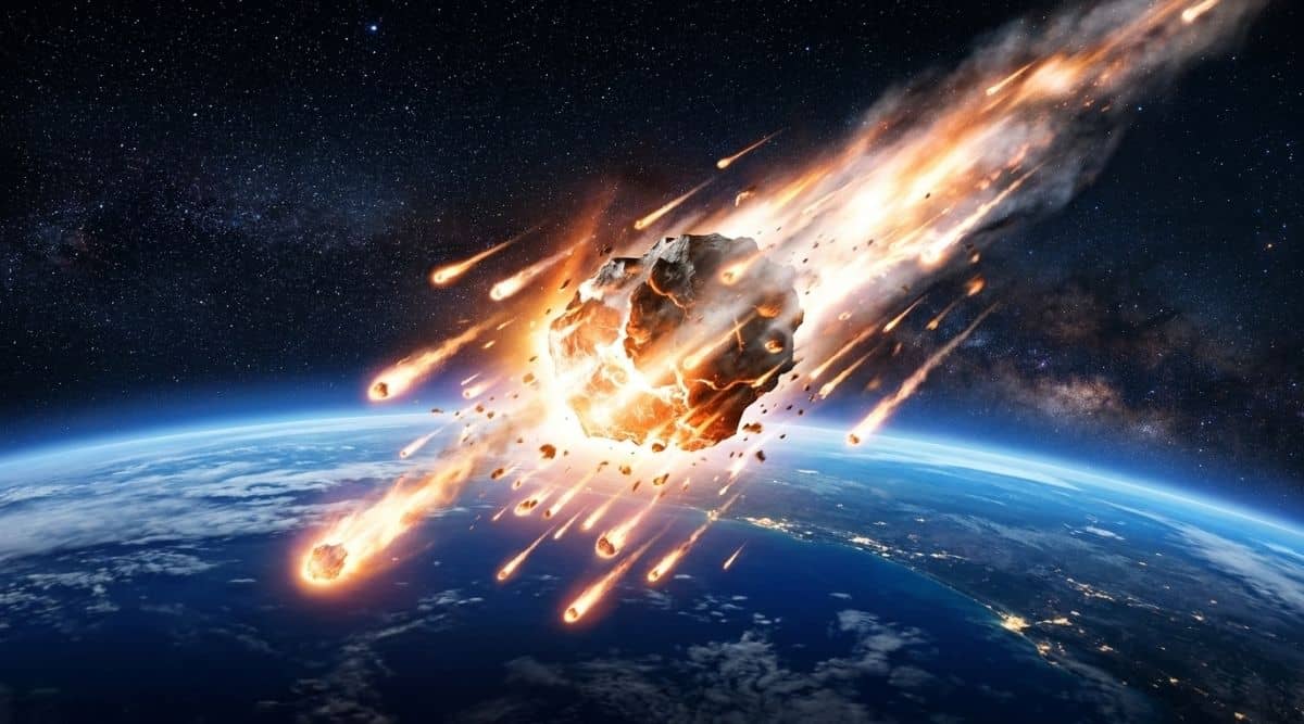 Estudo de 75 quedas revelou sete fases na transformação de rochas espaciais em meteoritos. (Imagem criada por inteligência artificial/gemini)