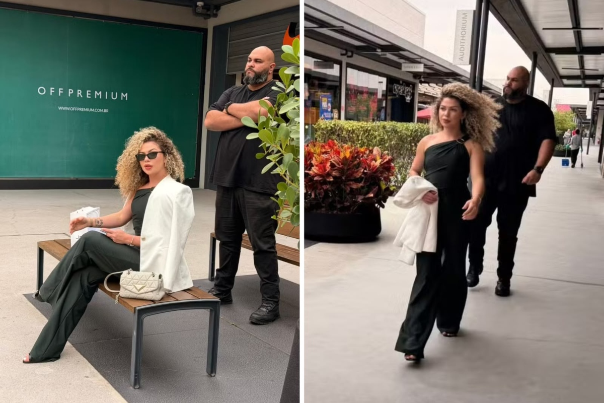 Influenciadora do salão nudista contrata segurança