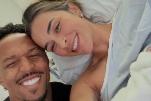 Éder, Tainá Militão e o bebê